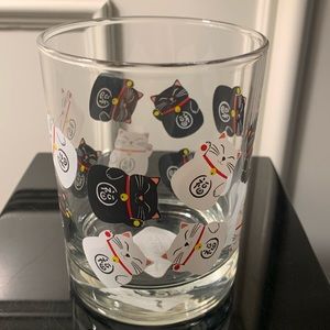 Lucky cat glass cup